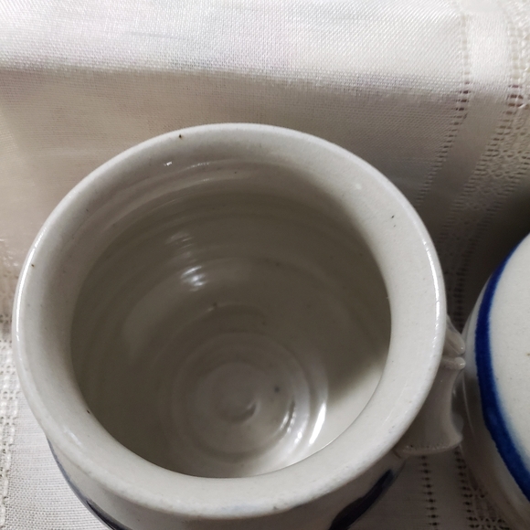 Rustic Country Pottery Pitcher and Sugar Bowl - Picture 5 of 8